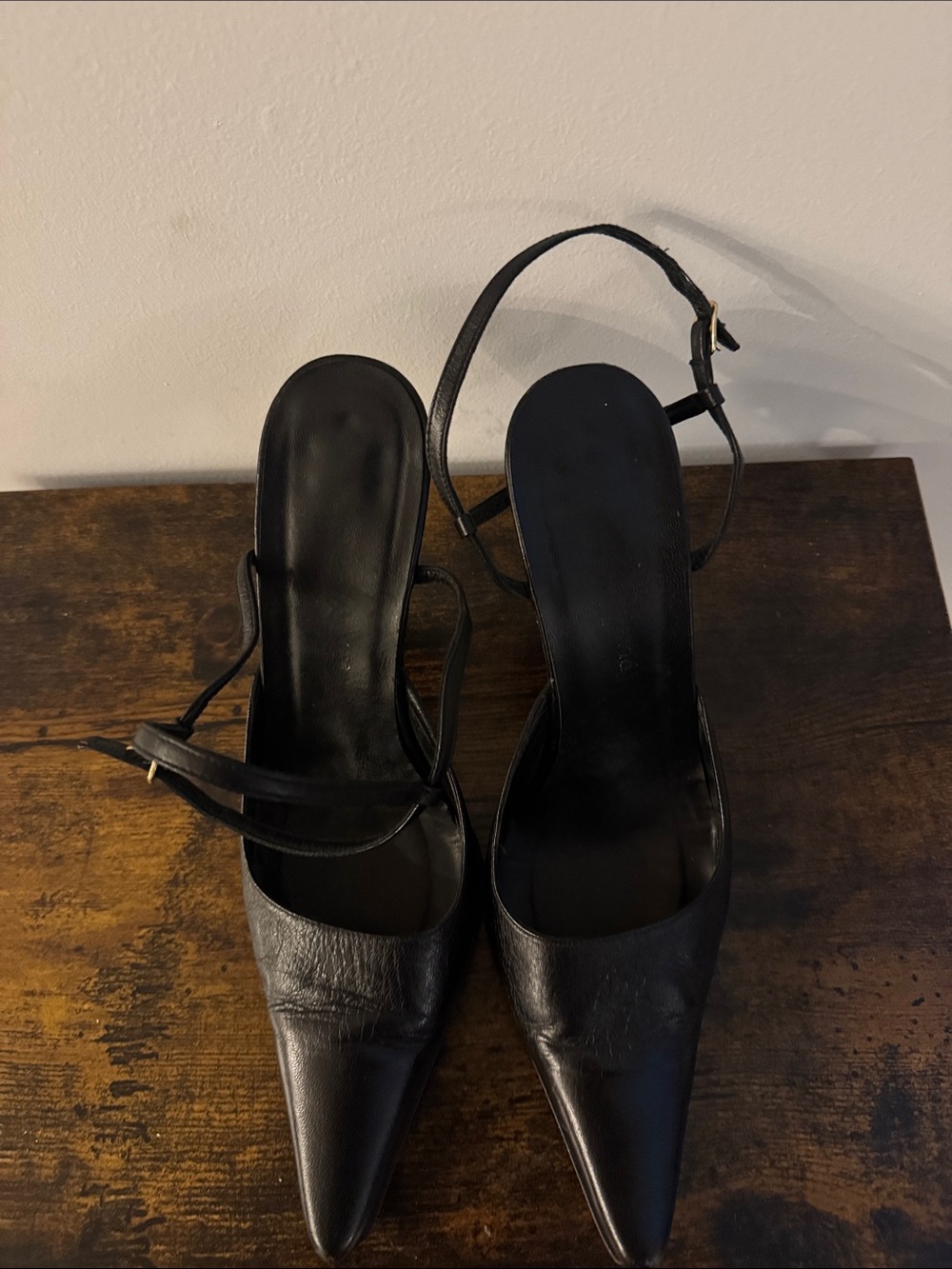 Charles David Black Pointed Toe Slingback Heels - Picture 5 of 6